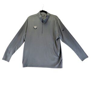 Nike Shirt Mens XL Gray Dri-Fit Golf Quarter-Zip Stars In Stripes Logo